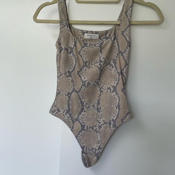 Babaton Tops - Babaton Contour Square-neck Snakeskin Bodysuit - XXS